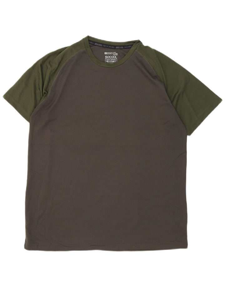 Camiseta masculina Mountain Warehouse grande poliéster colorblock cinza