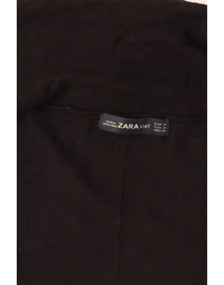 Zara Suéter Cardigan Aberto Feminino Reino Unido 12 Médio Preto