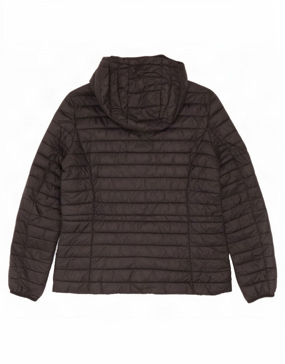 Jaqueta feminina acolchoada com capuz Massimo Dutti Reino Unido 12 médio preto nylon