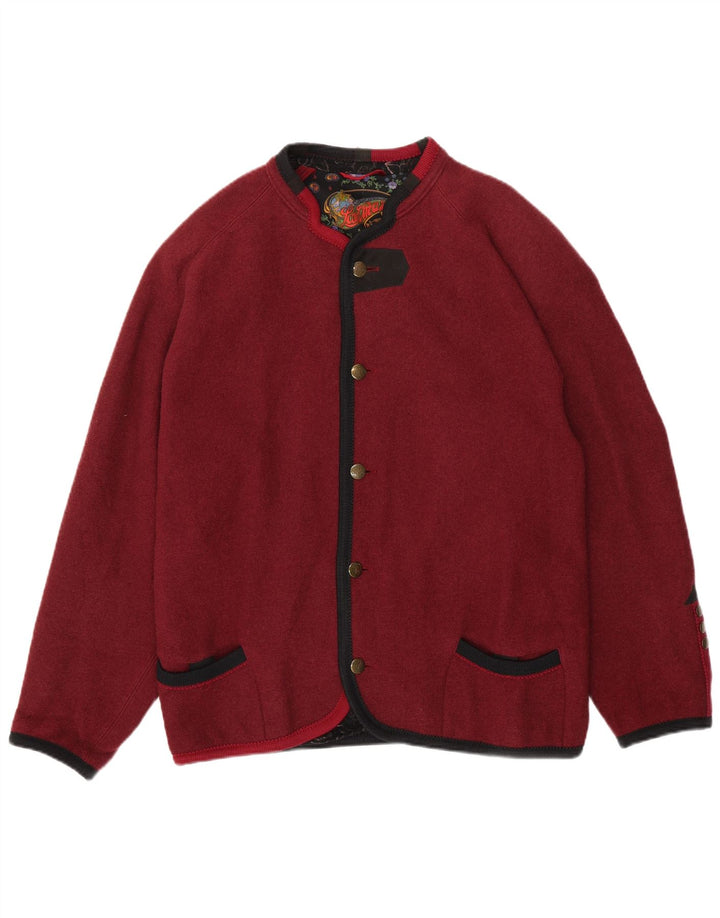 Jaqueta blazer masculina vintage com 5 botões Reino Unido 40 grande lã cor de vinho