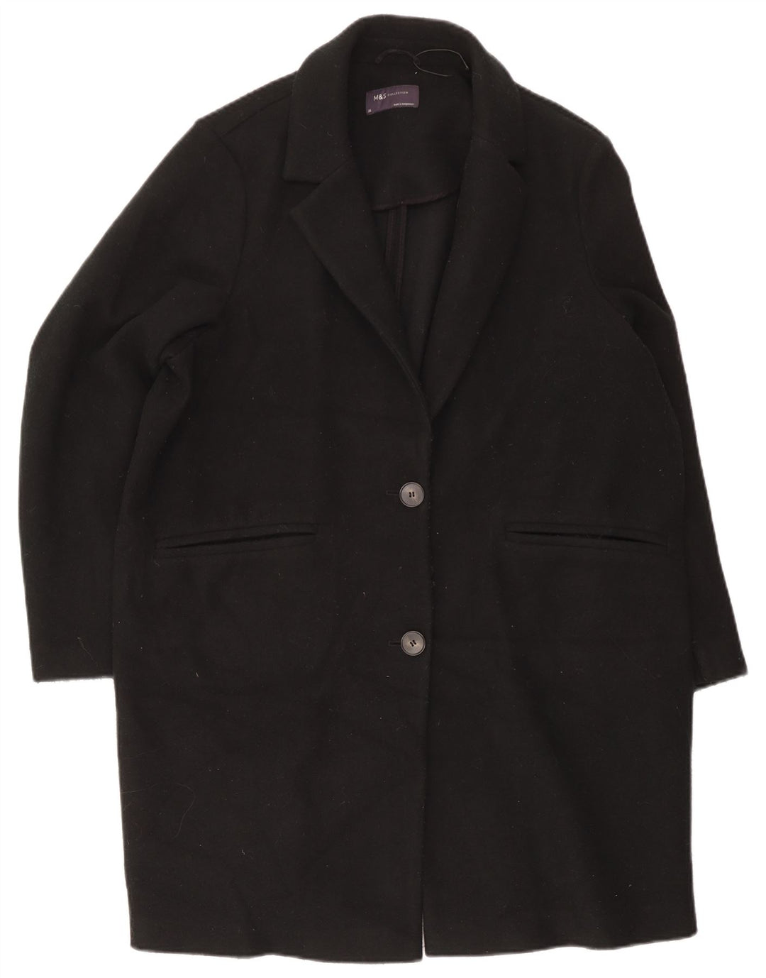 Sobretudo feminino Marks & Spencer UK 20 2XL poliéster preto