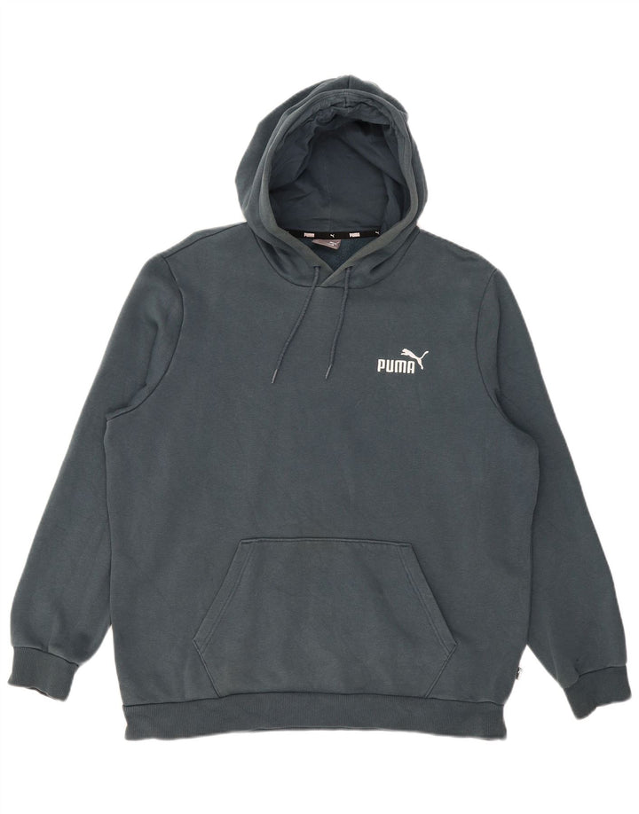 PUMA Mens Hoodie Jumper Grande Algodão Azul