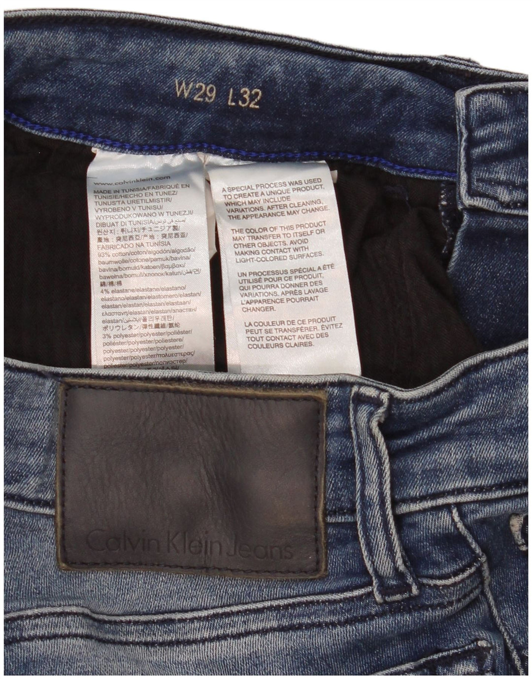 Calvin Klein Jeans Slim Feminino W29 L32 Azul Algodão
