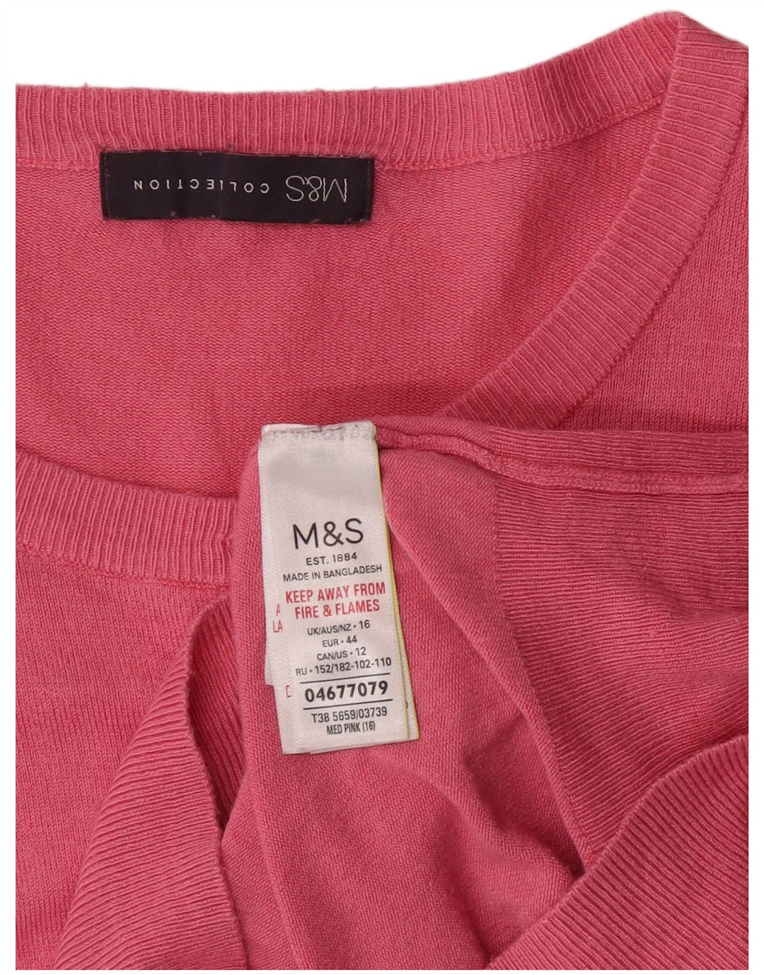 Suéter cardigã feminino Marks & Spencer Reino Unido 16 grande viscose rosa clássico