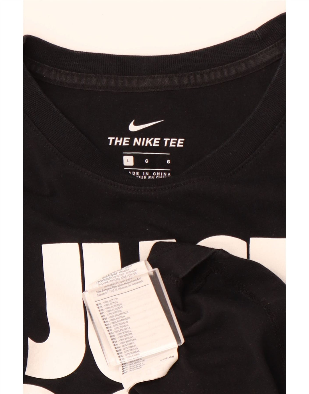 Camiseta gráfica masculina NIKE Top grande de algodão preto