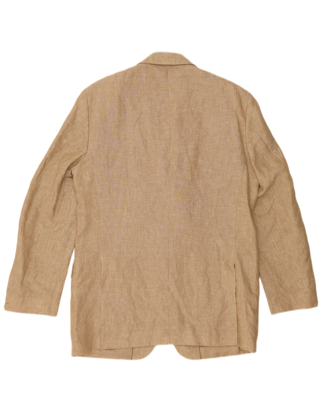 Jaqueta blazer masculina MASSIMO DUTTI com 3 botões Reino Unido 38 linho bege médio