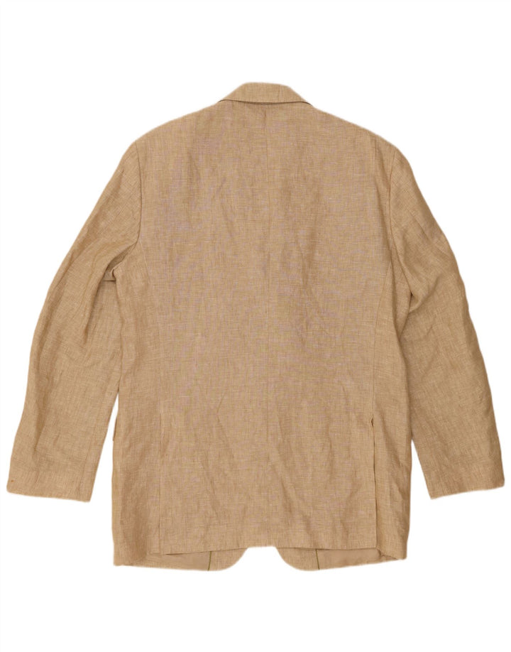 Jaqueta blazer masculina MASSIMO DUTTI com 3 botões Reino Unido 38 linho bege médio