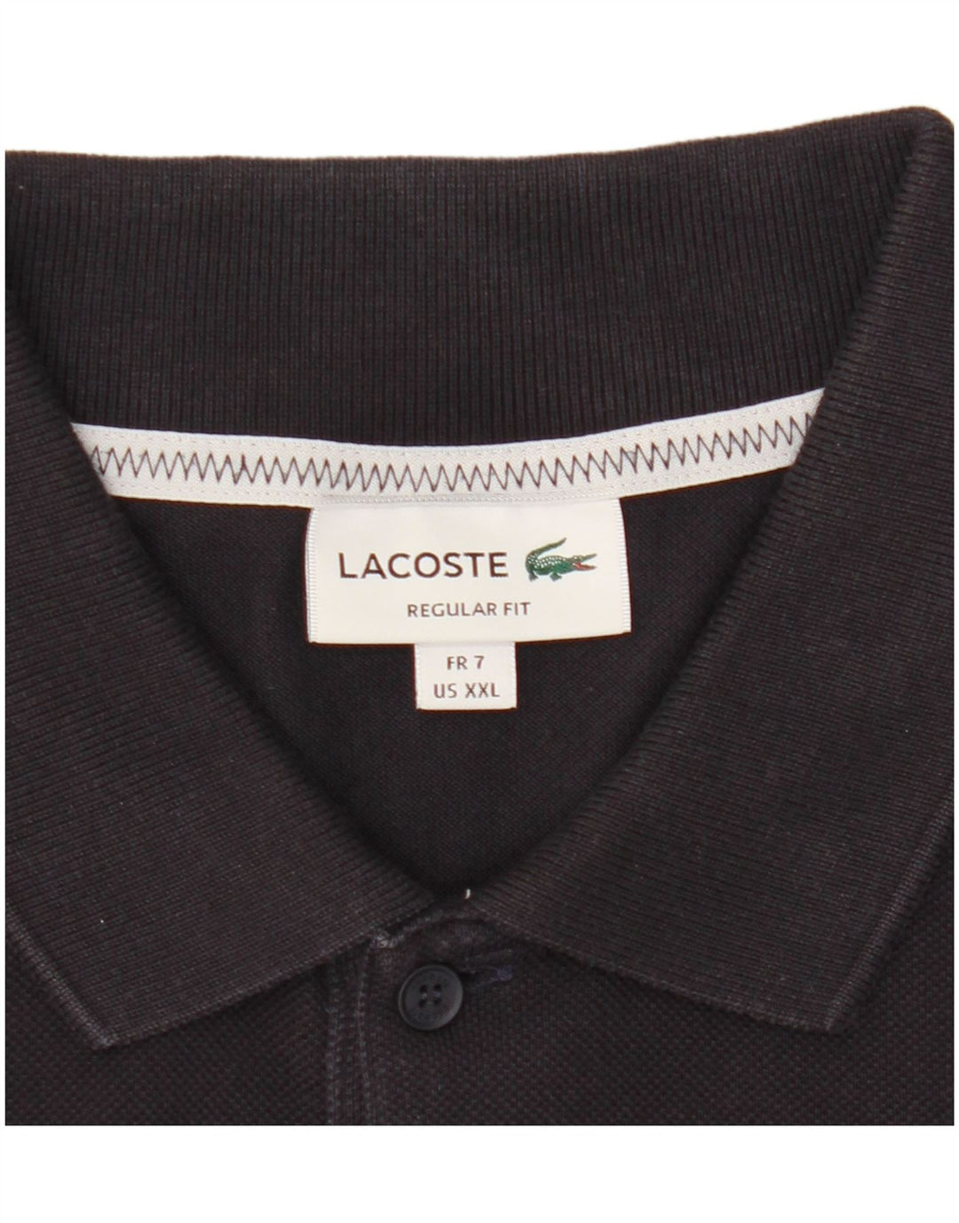 Camisa polo masculina Lacoste Regular Fit tamanho 7 2XL azul marinho