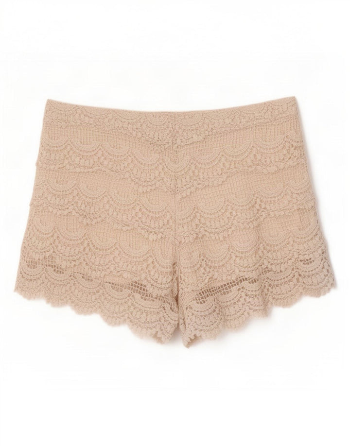 Calça feminina de crochê Zara pequena W26 off white
