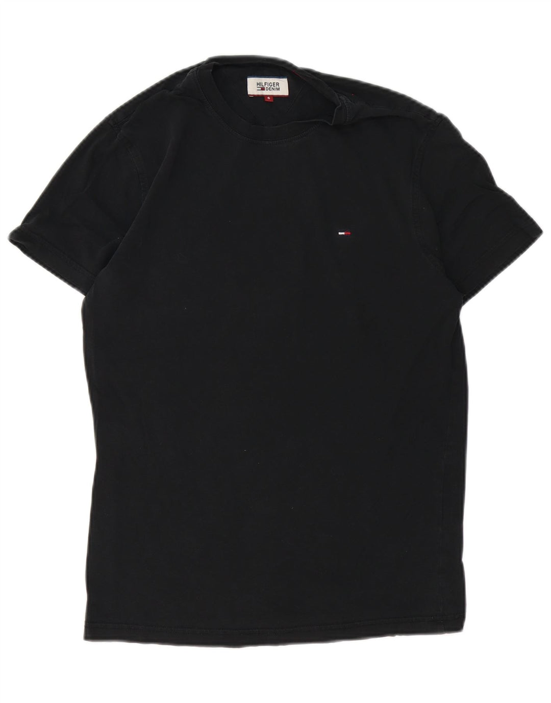 Camiseta masculina Tommy Hilfiger top pequeno algodão preto