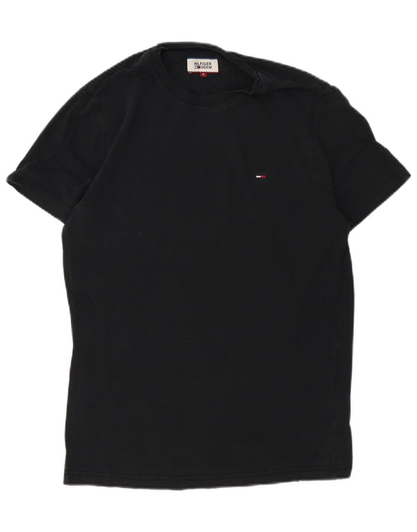 Camiseta masculina Tommy Hilfiger top pequeno algodão preto