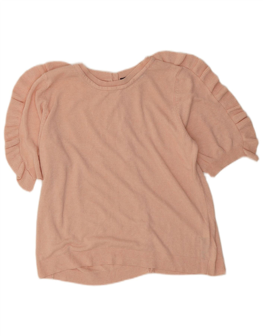 Suéter cardigã feminino com babados da Marks & Spencer Reino Unido 14 rosa médio