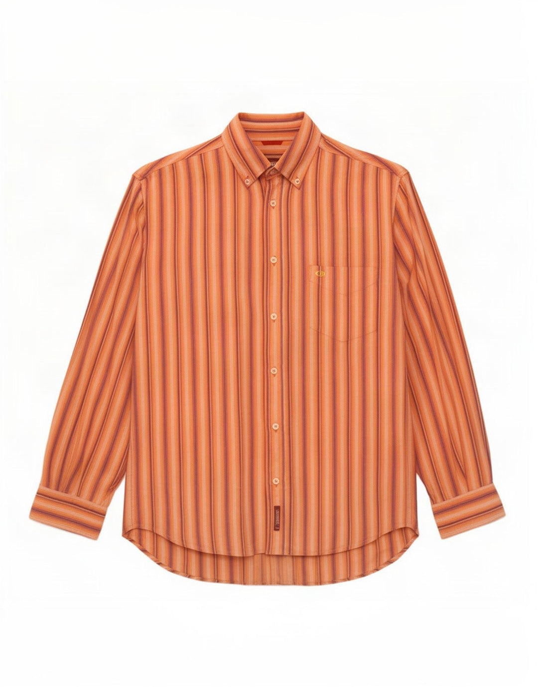 Camisa masculina Carrera grande algodão listrado laranja