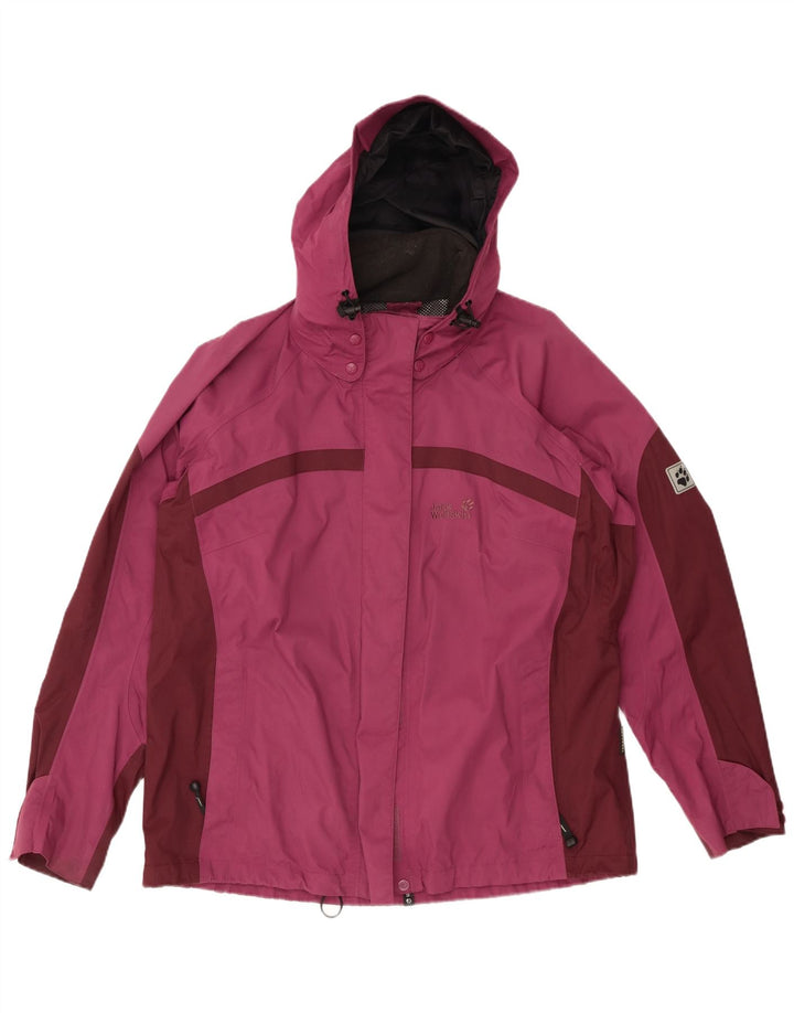 Jaqueta de chuva feminina JACK WOLFSKIN Reino Unido 18/20 XL Borgonha