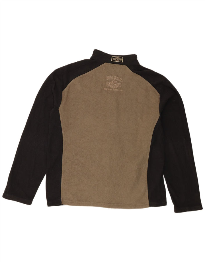 Jaqueta de lã masculina Harley Davidson Reino Unido 38 poliéster colorblock cáqui médio