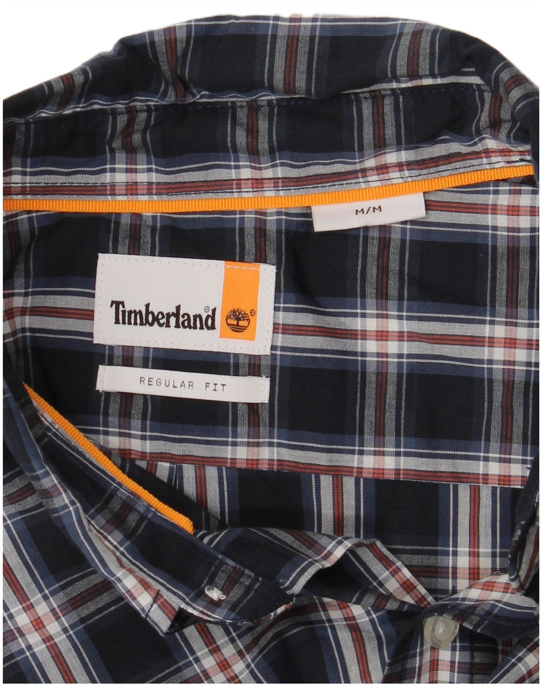 Camisa masculina Timberland Regular Fit média xadrez azul marinho
