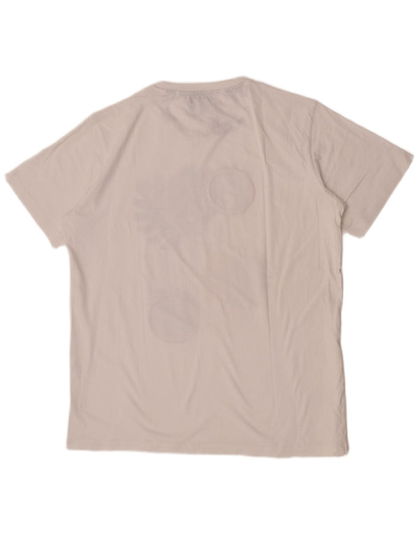 Camiseta feminina gráfica Carrera UK 18 XL branco floral algodão