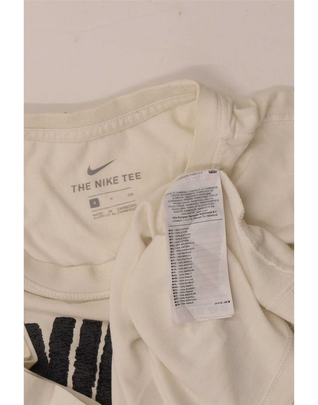 Camiseta Nike masculina gráfica top pequeno algodão branco