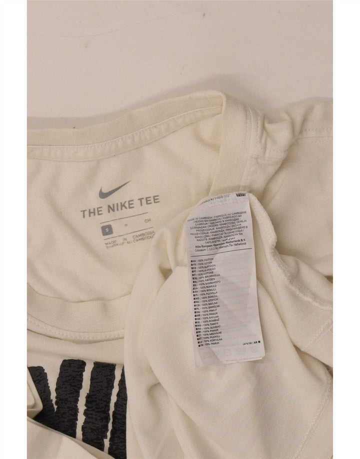 Camiseta Nike masculina gráfica top pequeno algodão branco