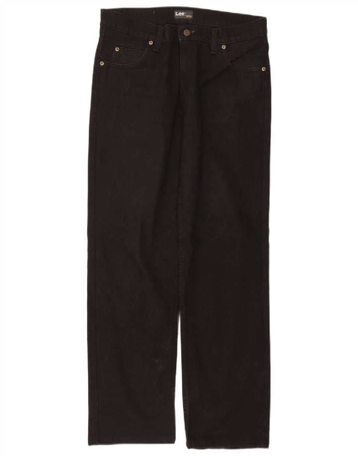 Lee Mens Brooklyn Straight Jeans W34 L30 Algodão Preto