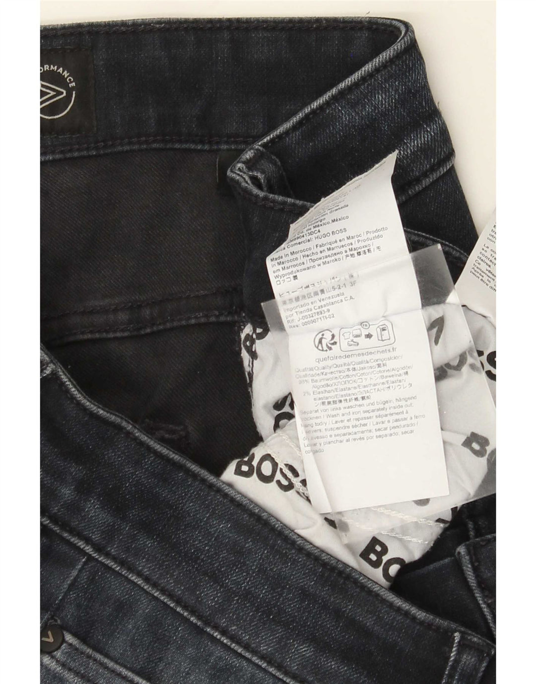 Jeans slim feminino HUGO BOSS W34 L32 algodão azul marinho