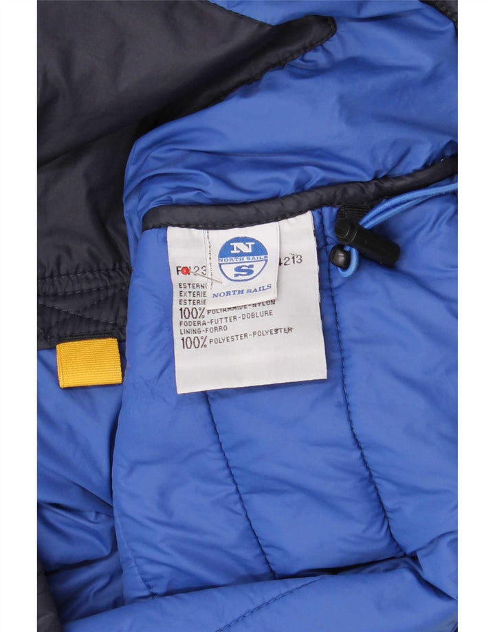 Jaqueta masculina acolchoada com capuz North Sails UK 38 poliamida azul marinho médio