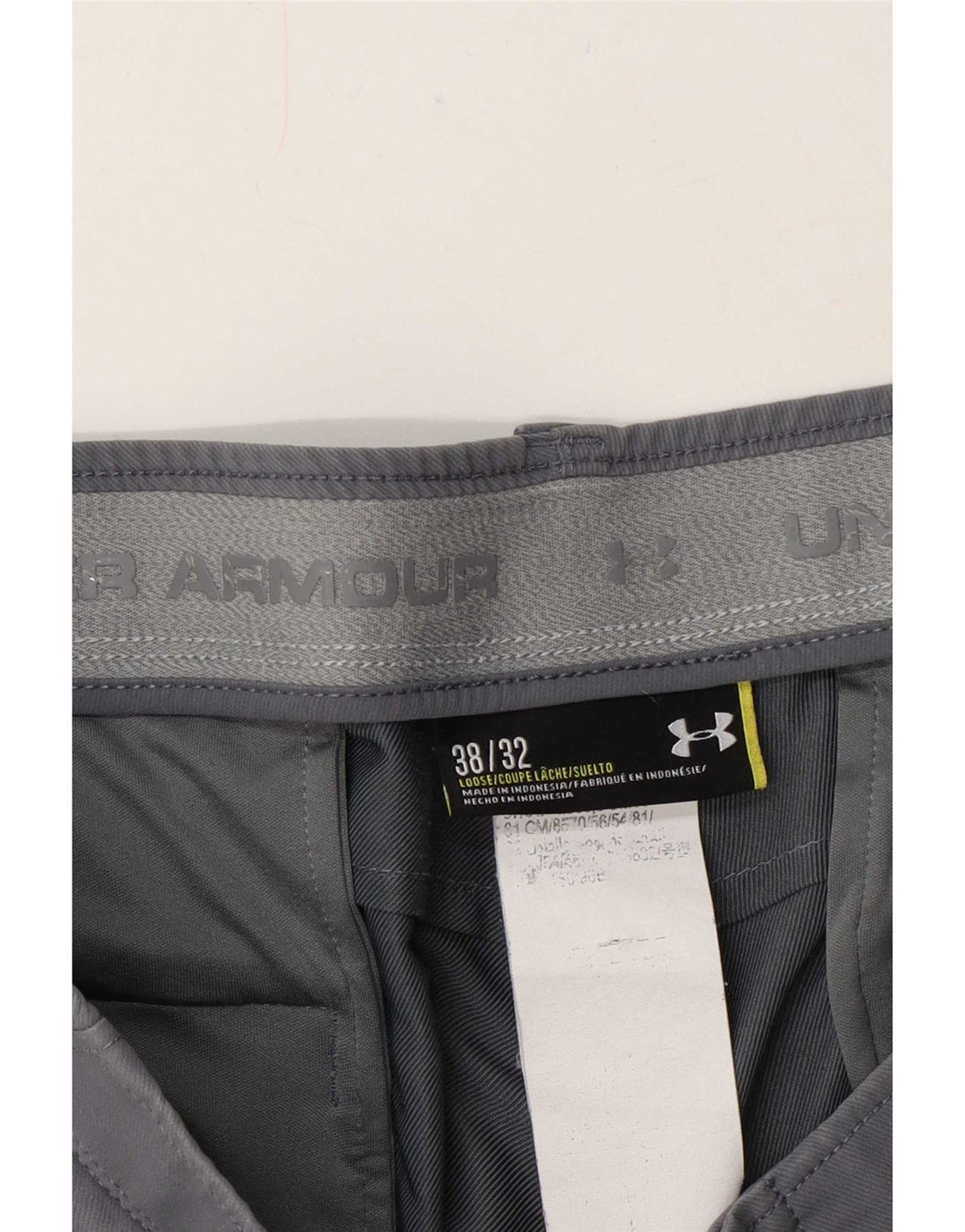 Under Armour Mens Straight Chino Calças W38 L32 Cinza