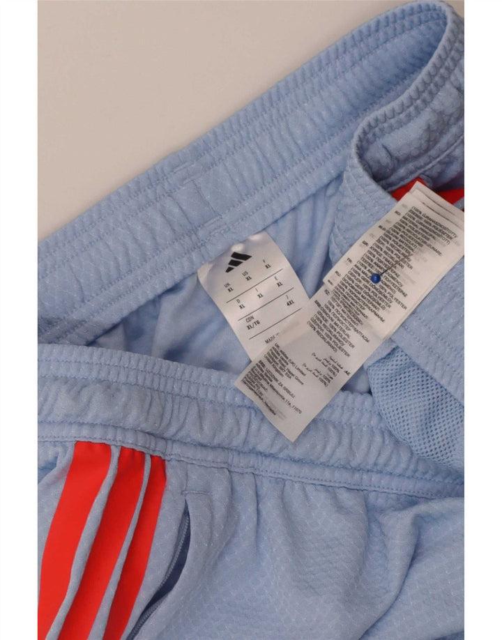 Shorts esportivos masculinos Adidas XL azul colorblock poliéster