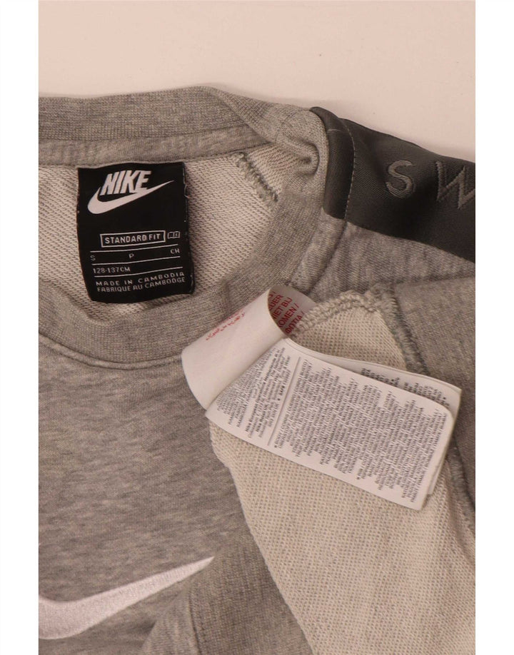 Moletom gráfico Nike Boys Jumper 8-9 anos pequeno cinza algodão