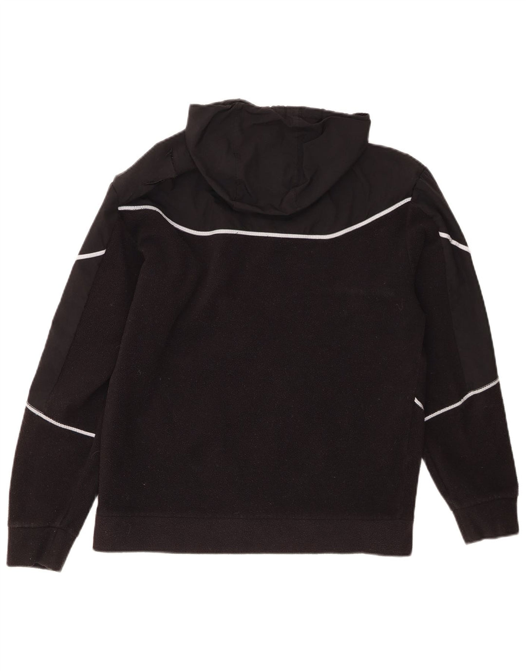ADIDAS Mens Hooded Fleece Jumper Pequeno Poliéster Preto