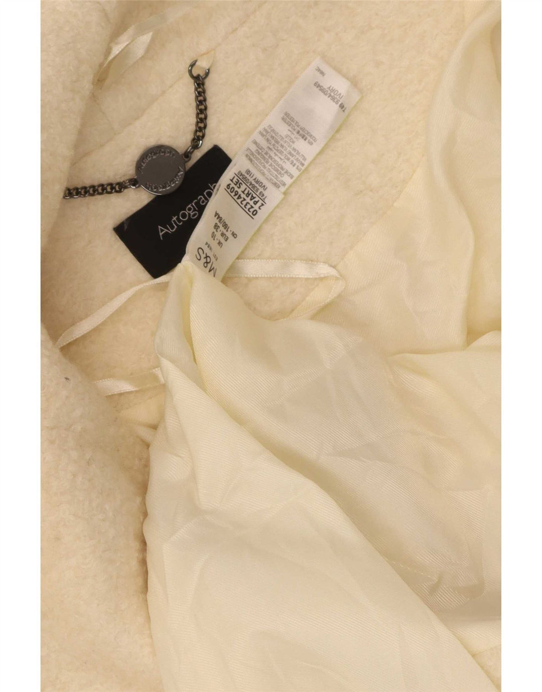 Sobretudo feminino oversized Marks & Spencer Reino Unido 10 lã bege pequena