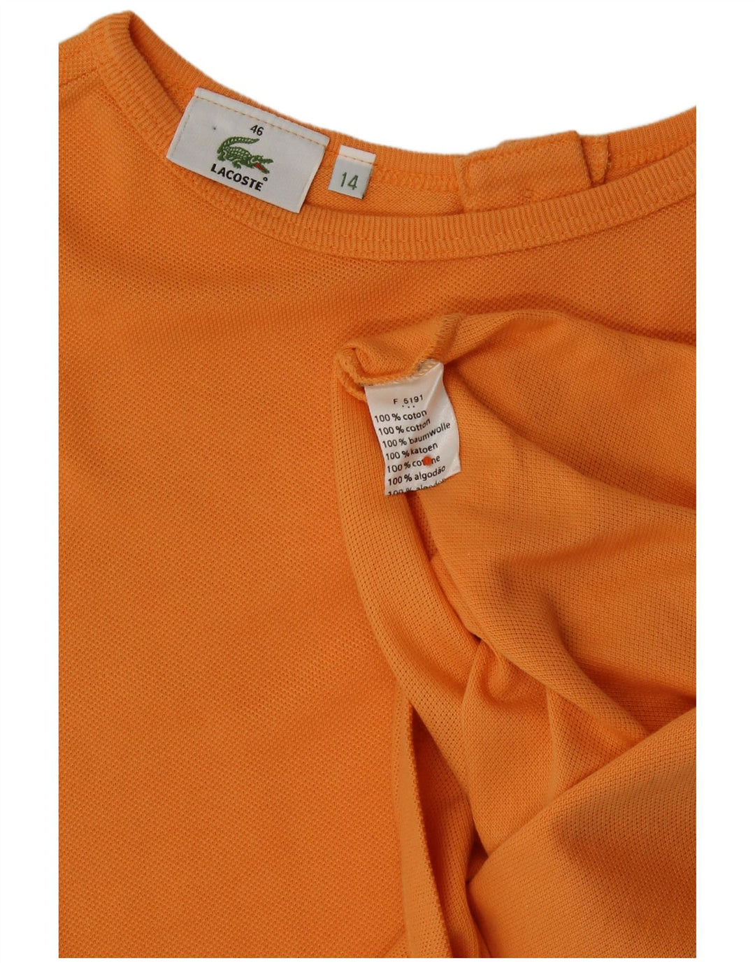 Colete feminino Lacoste tamanho superior 46 XL laranja algodão