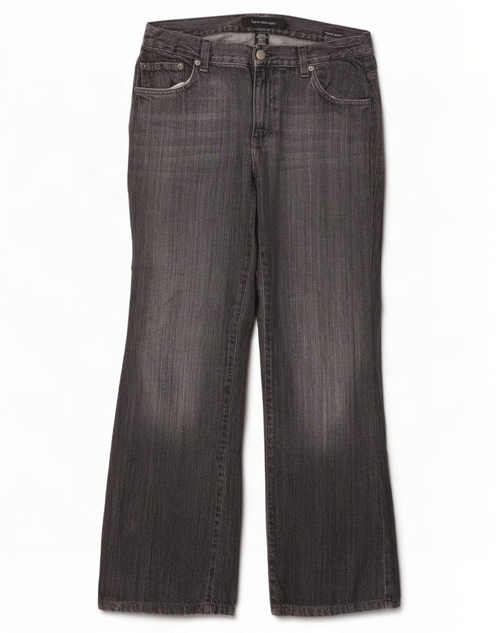 Calça Jeans Calvin Klein Feminina Cintura Baixa Bootcut W30 L30 Algodão Cinza