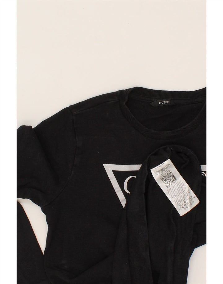 GUESS Girls Graphic Sweatshirt Jumper 13-14 Years Black Cotton Vintage Guess and Second-Hand Guess from Messina Hembry 
