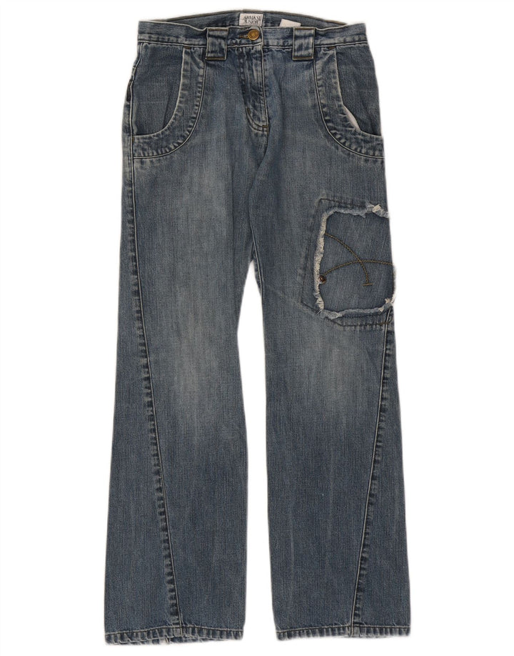 Armani Junior Meninas Jeans Soltos 10-11 Anos W26 L28 Azul Patchwork