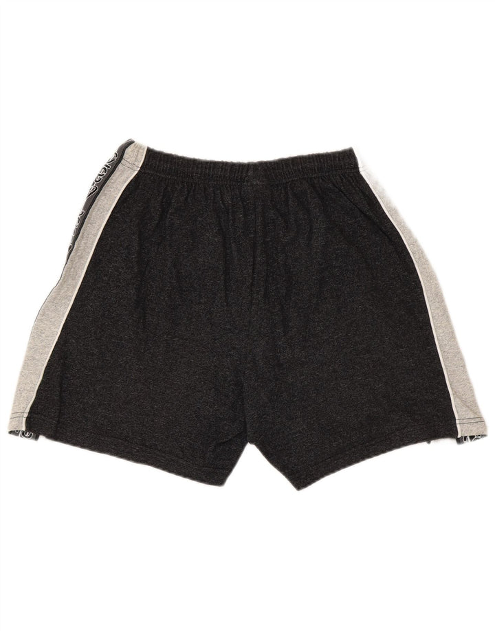 Shorts esportivos masculinos Asics Graphic grande cinza colorblock algodão