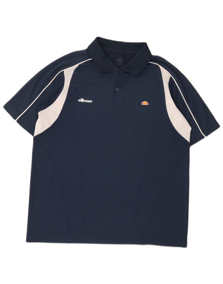 Camisa polo masculina Ellesse médio azul marinho colorblock