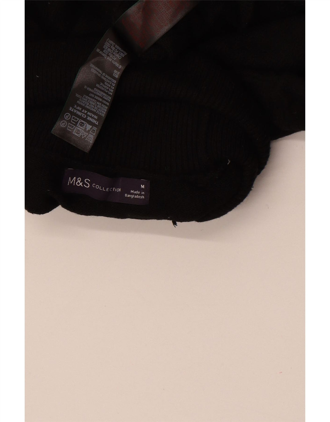 Suéter feminino Marks & Spencer com gola redonda Reino Unido 14 médio preto