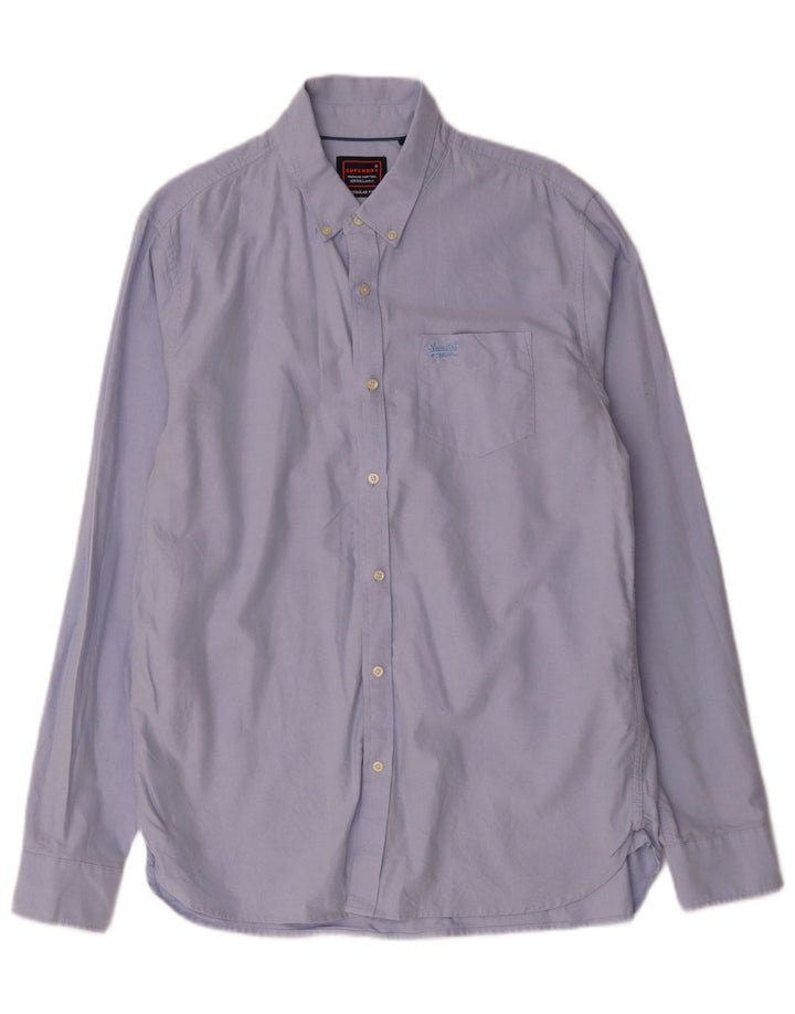 Camisa masculina Superdry XL azul algodão