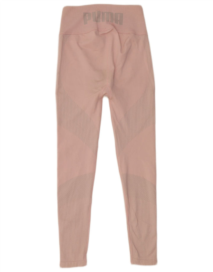 PUMA Womens Graphic Leggings UK 10 Small  Pink