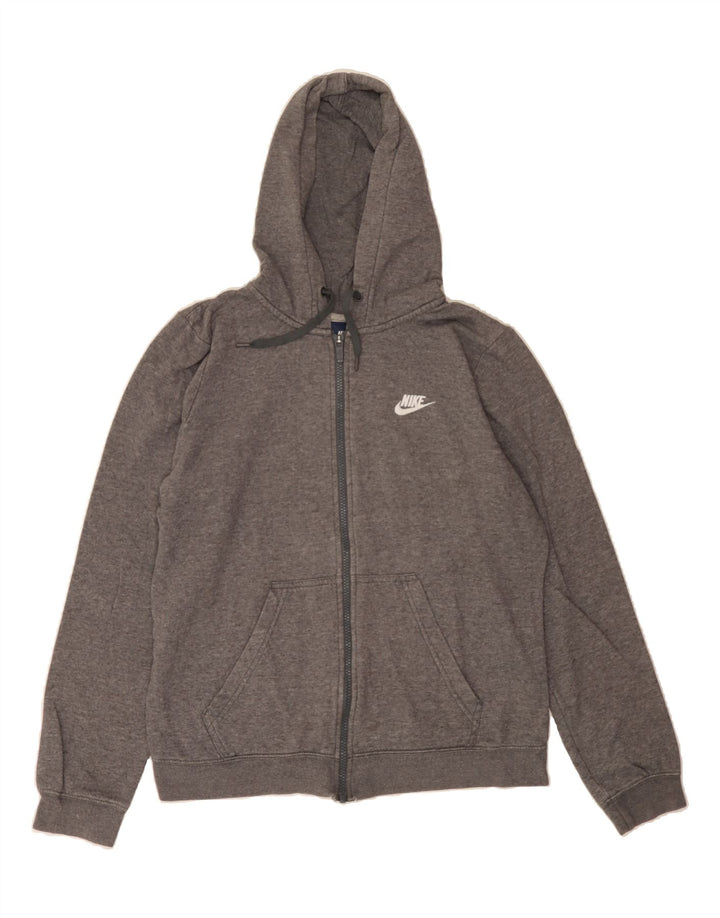 NIKE Womens Zip Hoodie Sweater UK 16 Large Grey Cotton Vintage Nike and Second-Hand Nike from Messina Hembry 