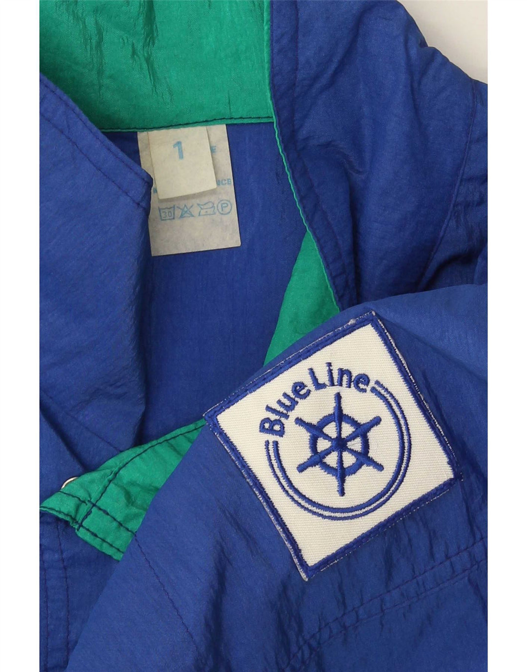 Pulôver masculino vintage, jaqueta superior de agasalho XL azul Colourblock poliamida