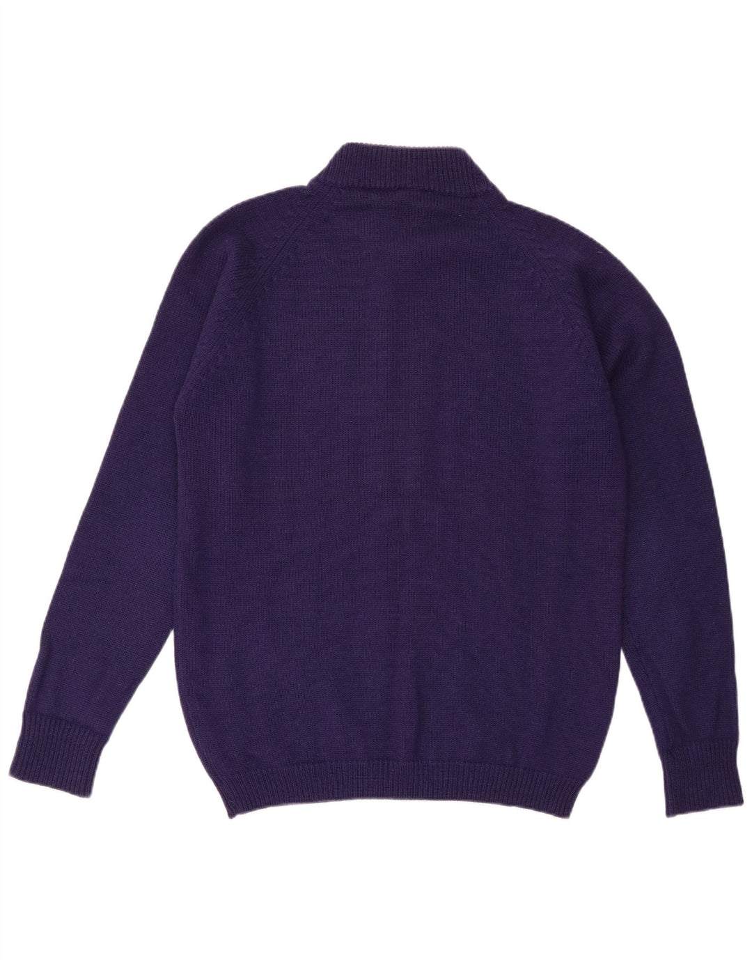 Suéter vintage masculino com gola redonda UE 52 grande lã roxa