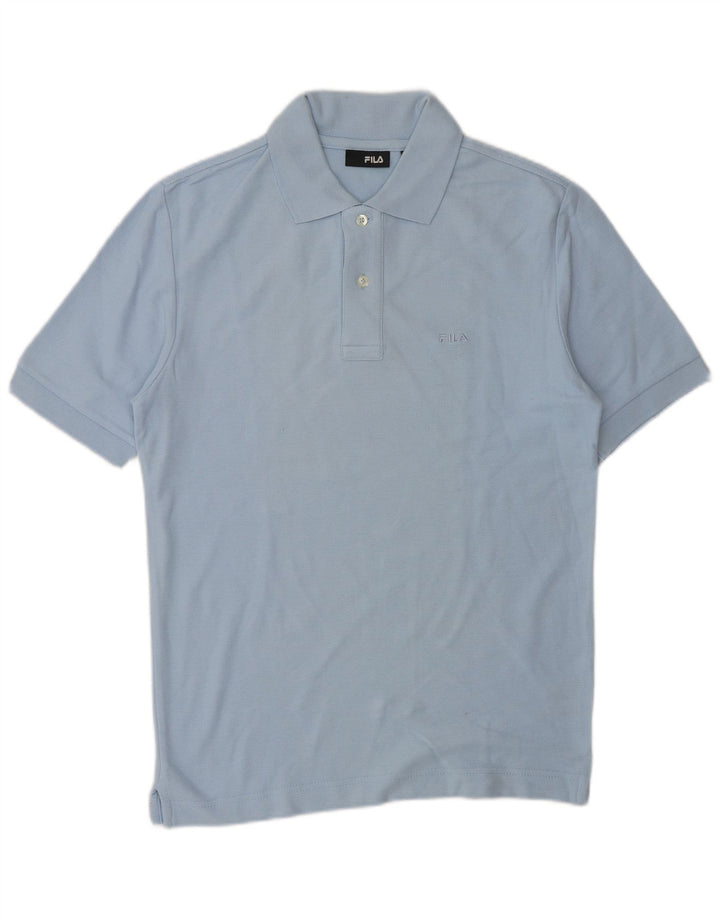 Camisa polo masculina FILA pequena azul algodão