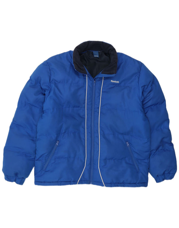 Jaqueta acolchoada masculina Reebok UK 42 XL azul poliéster