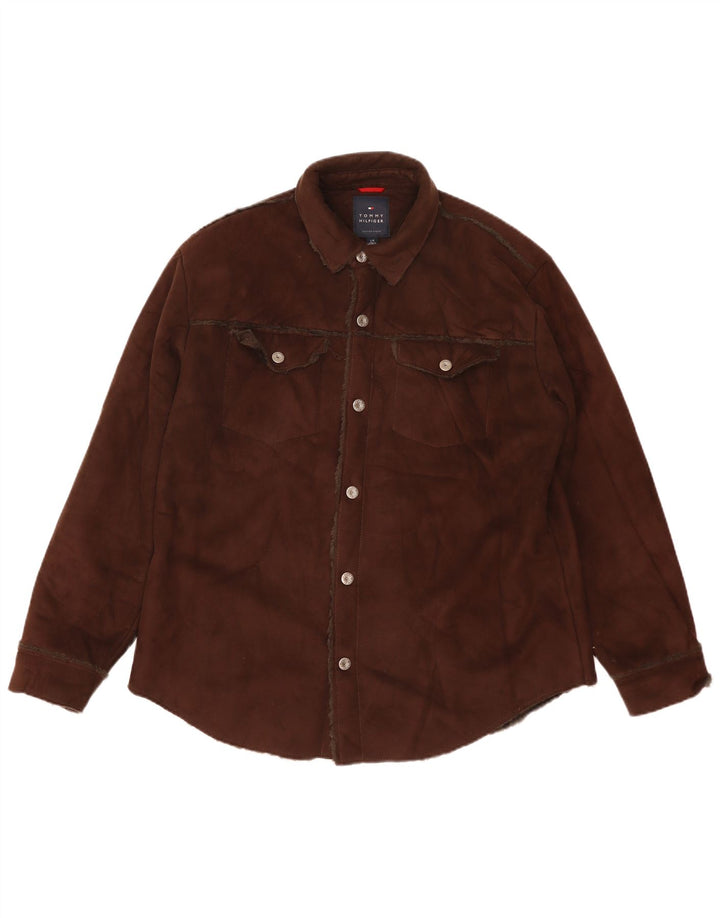 Camiseta masculina Tommy Hilfiger grande marrom