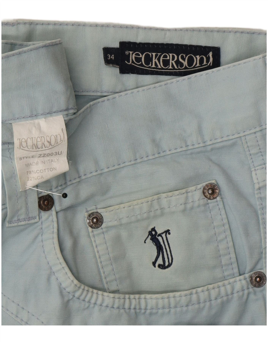 Jeans retos femininos Jeckerson W34 L34 algodão azul