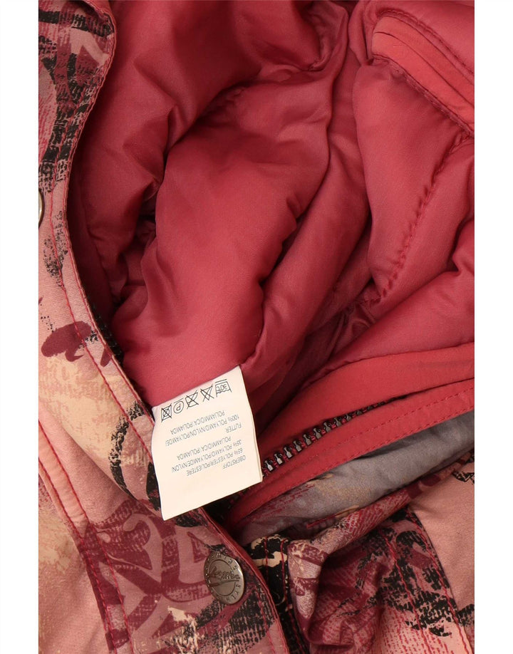 Macacão de esqui feminino com capuz gráfico Killtec UK 12 médio rosa floral