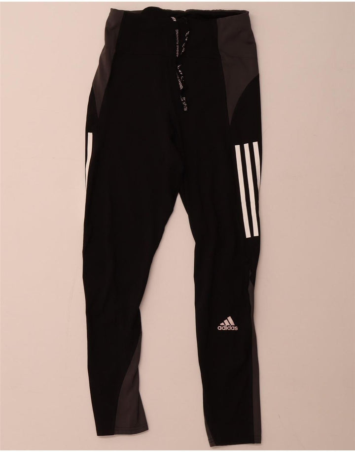 ADIDAS Womens Aeroready Leggings UK 8/10 Small Black Colourblock