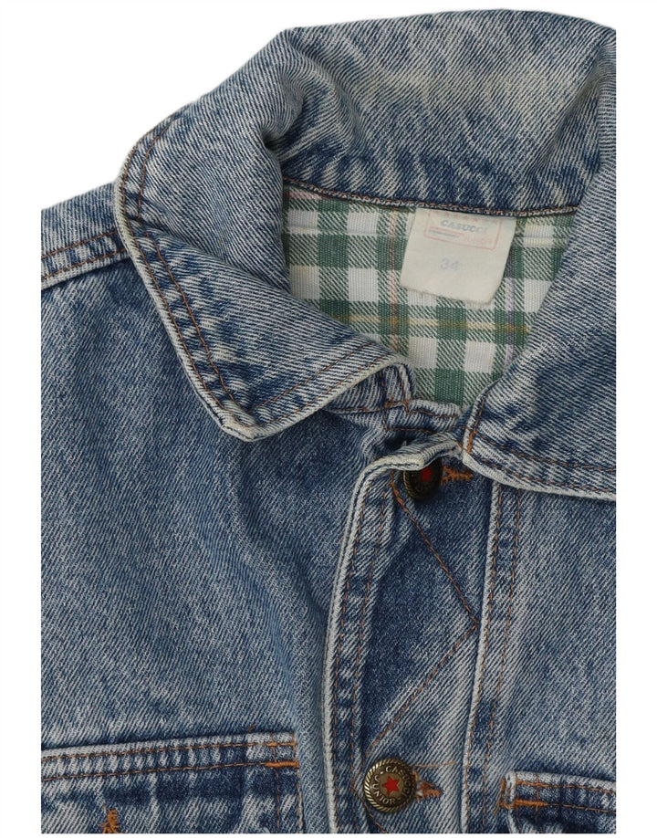 Jaqueta jeans gráfica Casucci para meninos 10-11 anos algodão azul